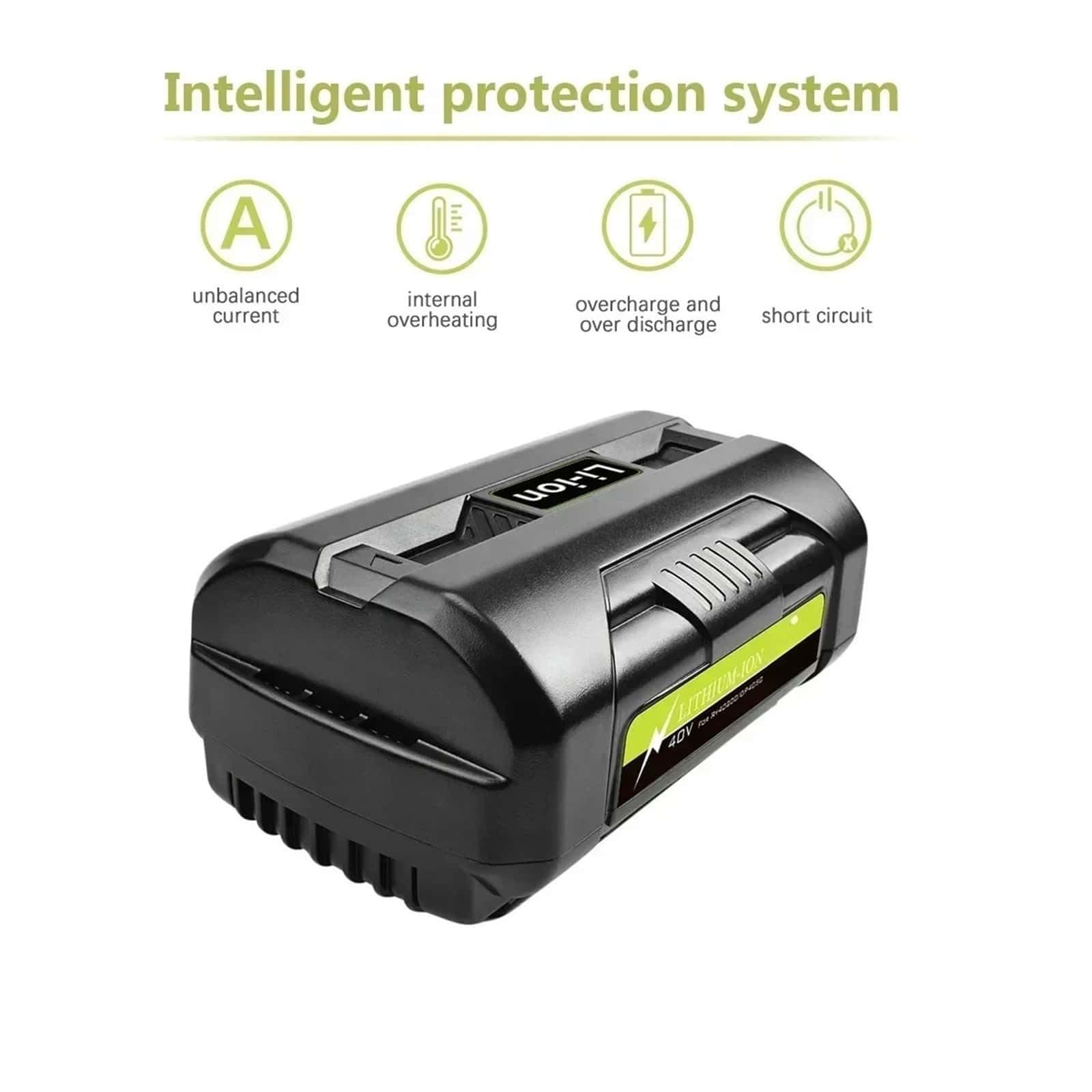 4.0Ah 40V Batería Recargable De Iones De Litio para Herramientas Eléctricas Inalámbricas, Compatible con Ryobi OP4040, OP4030, OP4050 Y OP4026.