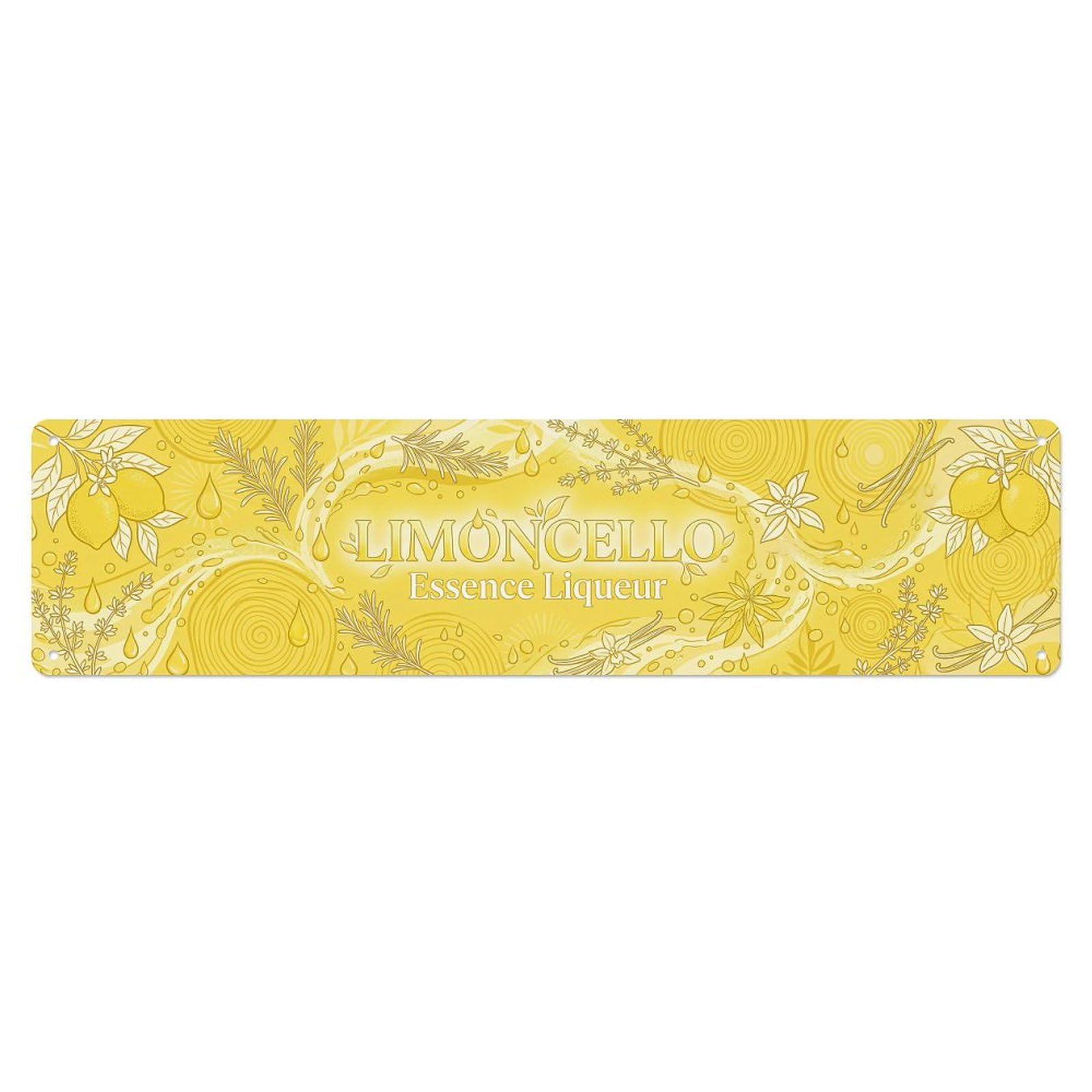 Vintage Limoncello Essence Italian Liqueur Metal Tin Sign Plaque Wall Decor for Cafe, Club, Garden Metal Poster 4x16Inch