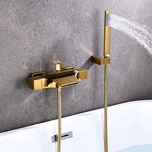 Robinet de baignoire cascade doré ensemble de douche complet avec mitigeur - 4