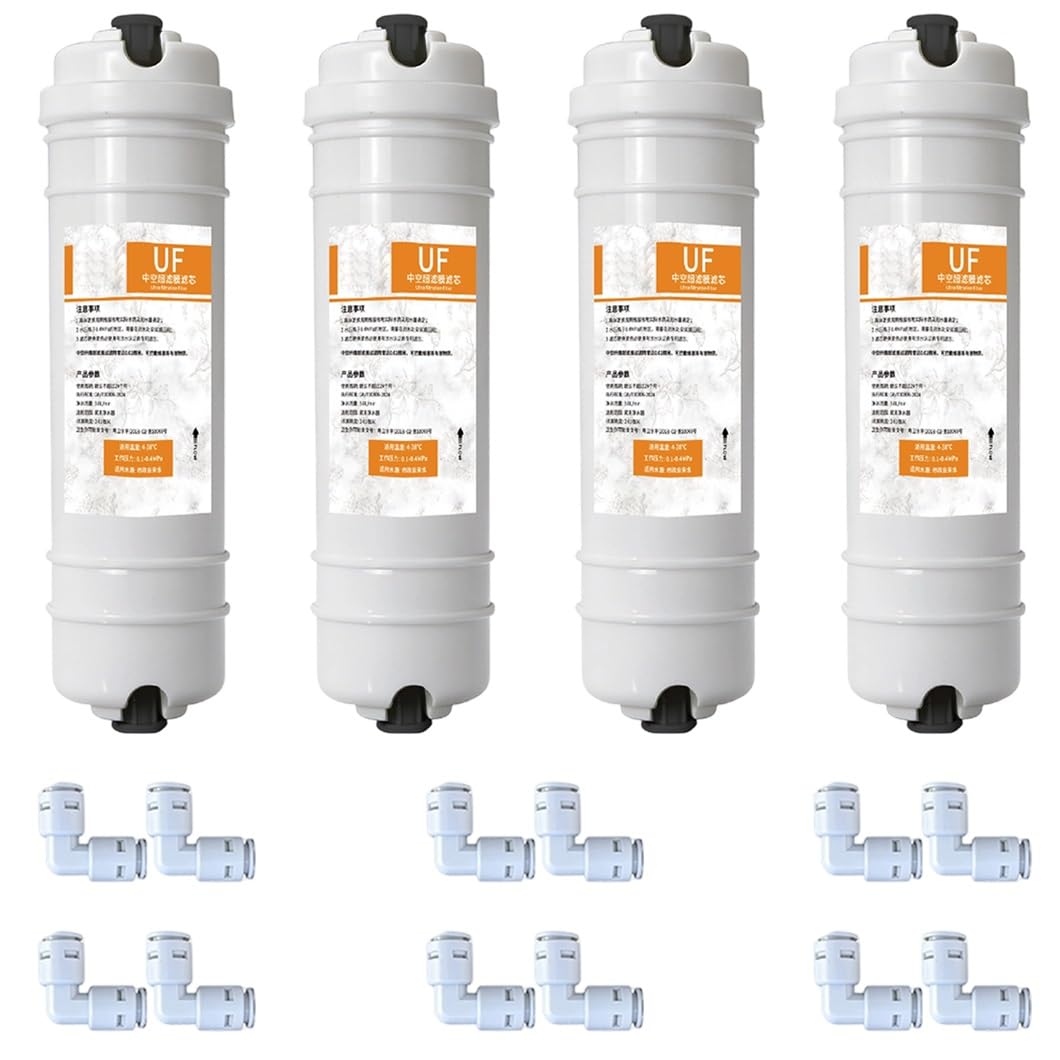 4-Pakiet 10-calowy Wkład Ultrafiltracyjny UF Quick-Connect, 1/4 "Push-Fit & Elbow, Do Oczyszczarek Wody Nieelektrycznych Pod Zlewem I Blatem