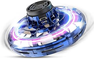Flying Spinner Mini Drone, Mini Flying Ball Toys, with 360°Fly Rotating UFO Fun Toy LED Light Flying Fidget Spinner Orb for Kids Adult Indoor Outdoor(Blue), 10 * 10 * 10 cm