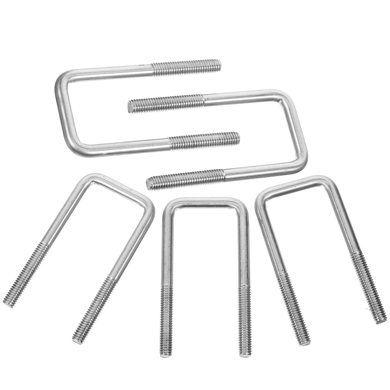 5Pcs 304 Stainless Steel Square U Bolts M6X25X70Mm Heavy Duty U-Bolt Fasteners for Boat and Trailer Tube Clamps with Nuts