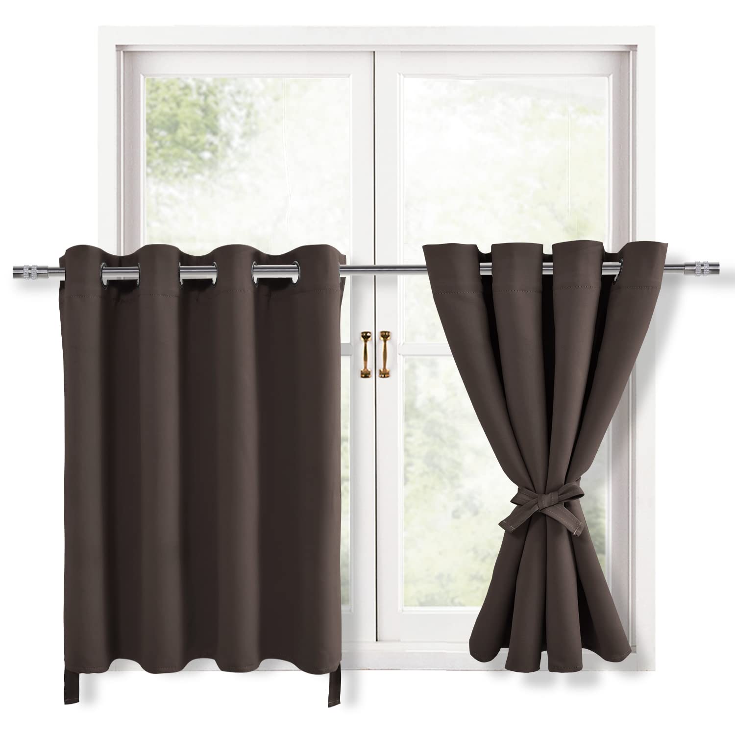 Hiasan RV Blackout Curtains for Bedroom, 52 x 36 Inches Long - Thermal Insulated & Light Blocking Window Curtains for Living Room, 2 Drape Panels Sewn