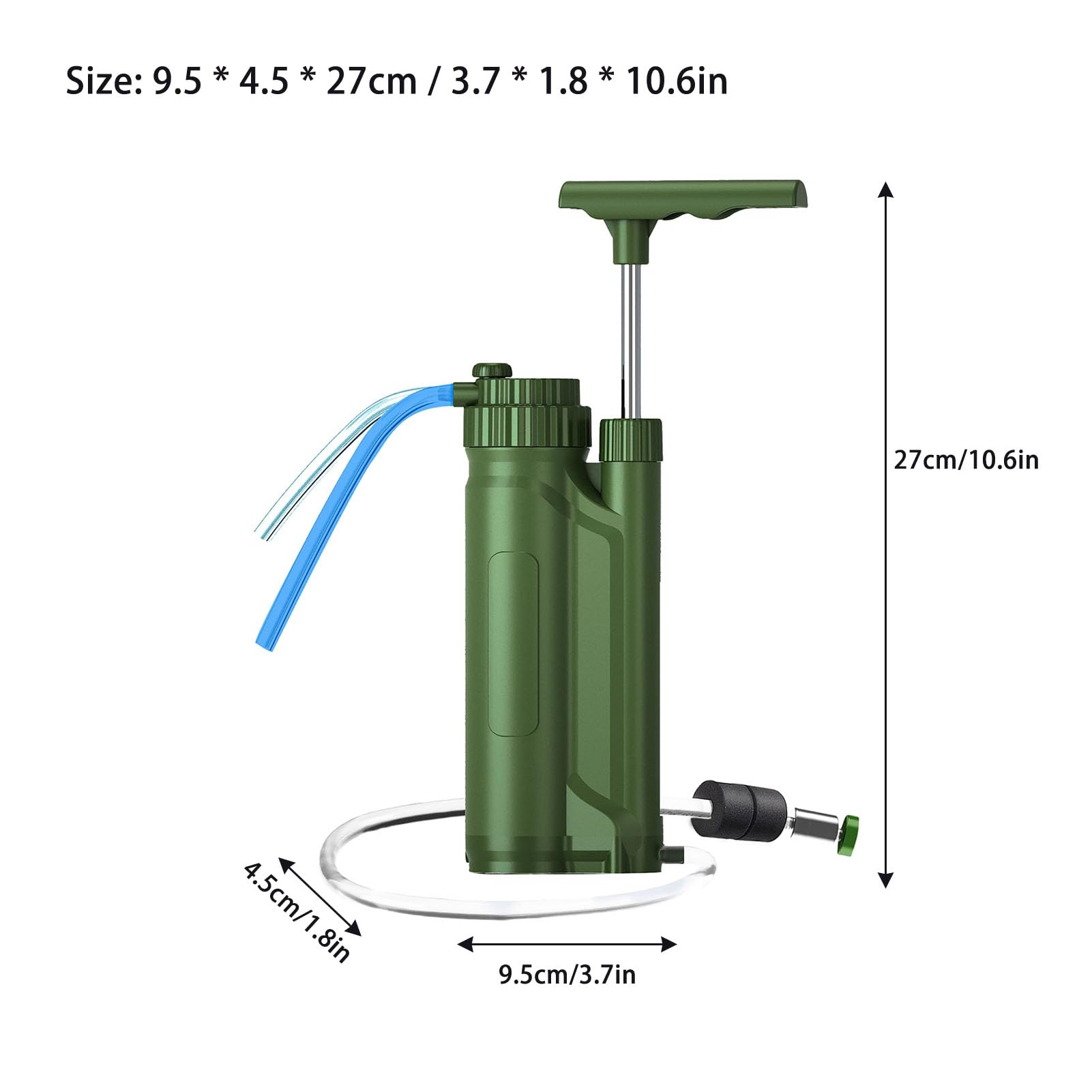 Bomba de Filtro de Agua Portátil, Sistemas de Purificación de Agua para Exteriores de Membrana UF con Vida útil de 8000L Caudal Rápido para Acampar Senderismo Mochilero (Filtro UF)