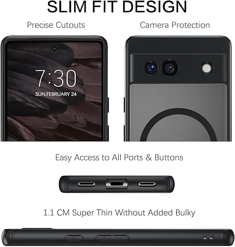Miniatura 3 de BENTOBEN Funda magnética para Google Pixel 7a, compatible con MagSafe, translúcida mate, a prueba de golpes, para mujeres, hombres y niñas, funda