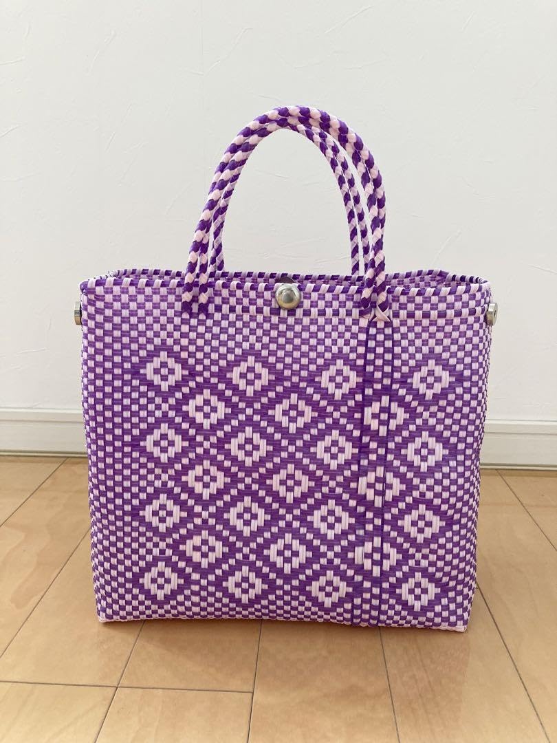 メルカドバッグ　オアハカ原産 Amazon.co.jp: Mexico Oaxaca Bag Mercado Bag Purple Button