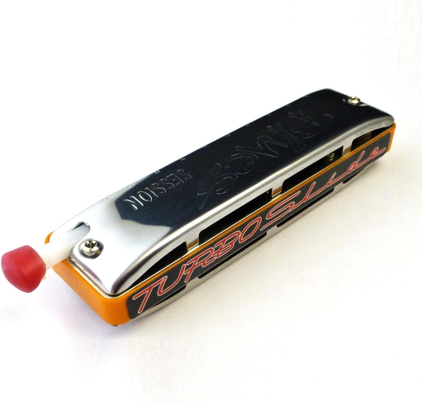 TurboSlide - Custom Seydel Session Steel Harmonica with Magnetic Slide for Extreme Bending (Key of A, Black Comb)