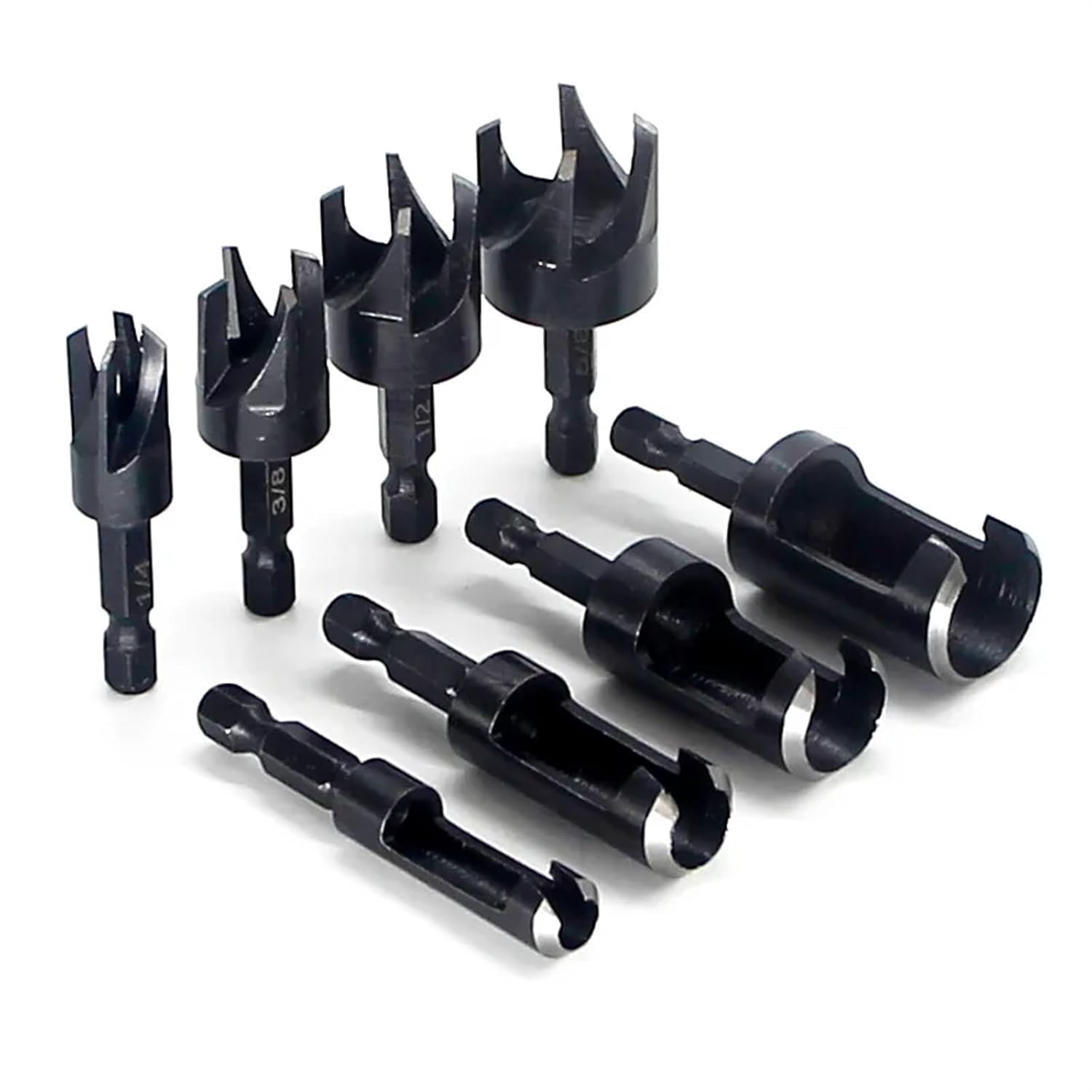 4/8Pcs Drill Bits Carbon Steel Hex Shank Drill Woodworking Tools Plug Cutter Hot Mel Drill Bits Cutting Drilling Hole Tools(4PC 1 4 1 2 3 8 5 8)