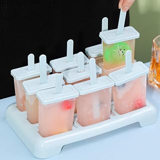 Ice Cream Popsicle Mold with Plastic Stick DIY Homemade Ice Cube Tray Kitchen Gadgets Blue 20.7 * 12.8 * 10cm