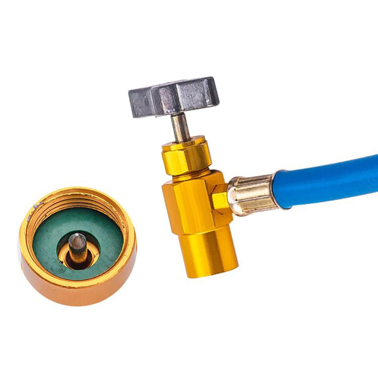 Tubo di ricarica CA con manometro, tubo refrigerante AC, con manometro, tubo refrigerante anti-riflusso, per rilevamento perdite, riparazione auto, HVAC commerciale frigorifero
