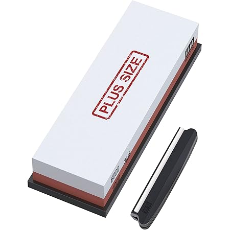 SHAN ZU Sharpening Stone Plus Size [Extra Large] Whetstone 1000/6000 2- in-1 with Silicone Strip & Angle Guide for Kitchen Knives - 200 x 77 x 30mm