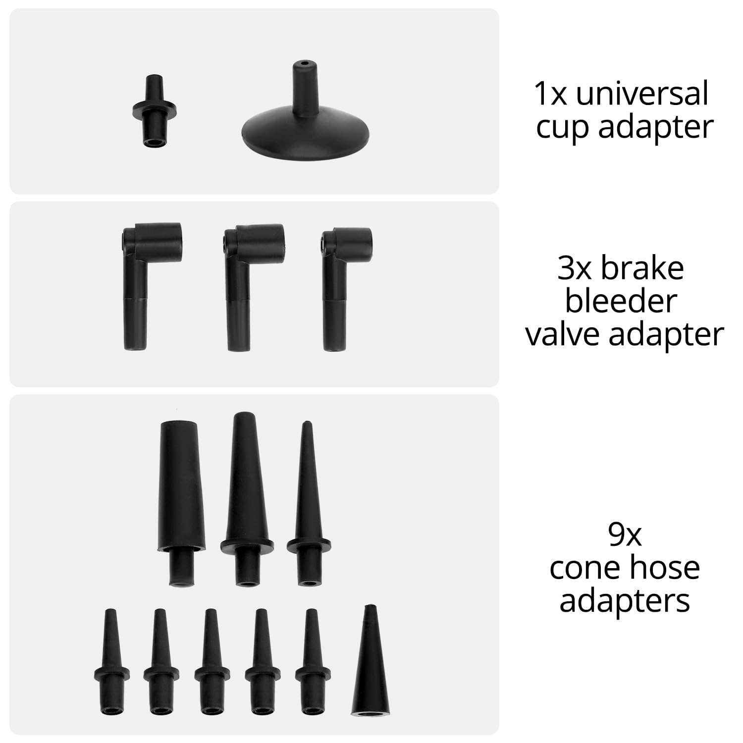 QWORK® Kit di spurgo Freni con Pompa a Vuoto, manometro e e adattatori universali - per Auto, Camion e Moto