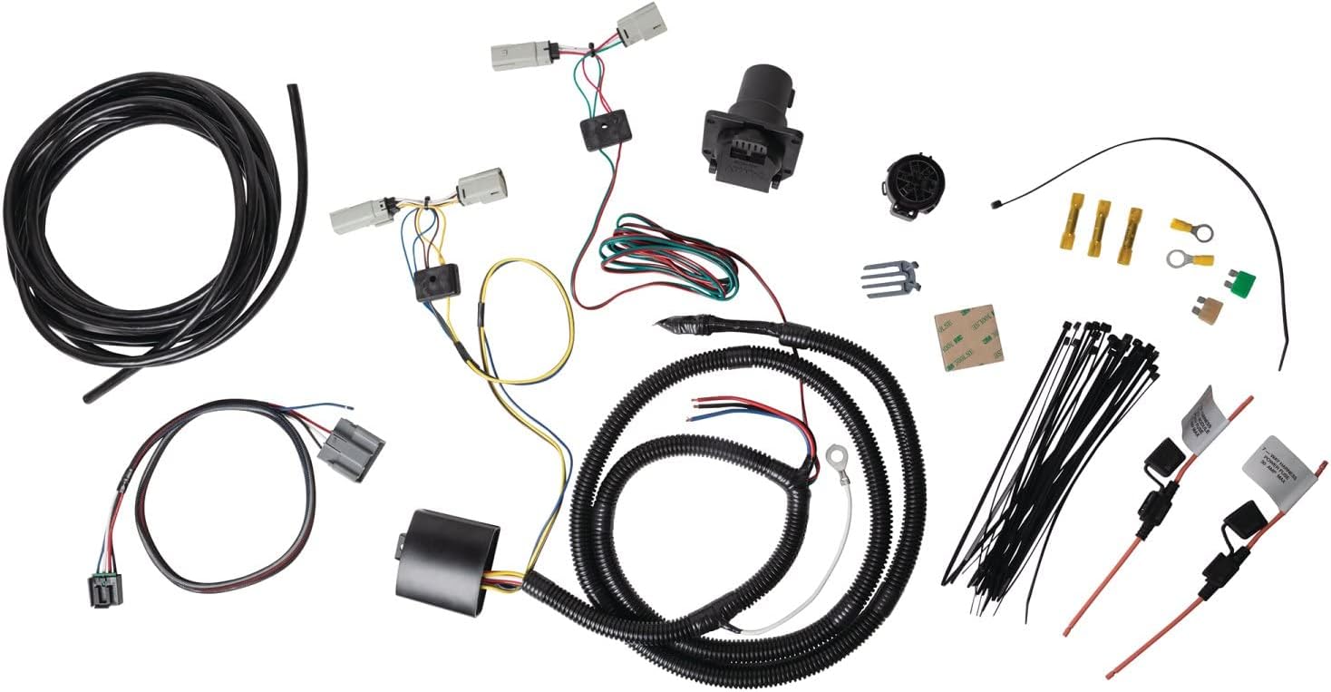 TEKONSHA 22127 Custom Tow Harness 7 Way Tow Hitch Trailer Wiring Harness Kit, Short Circuit and Overload Protection, No Cutting or Splicing Required