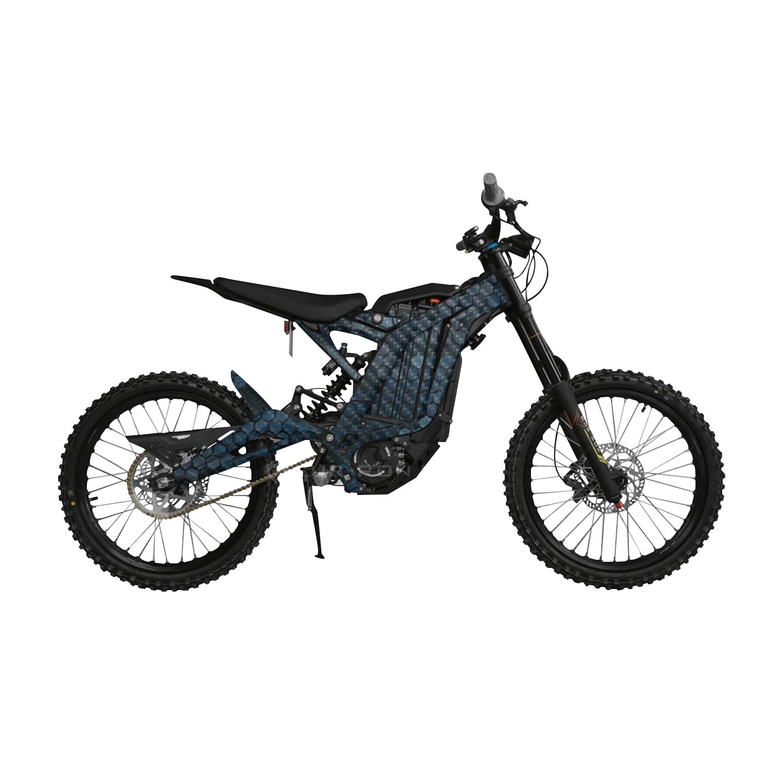 Carbon Fiber Surron Light Bee Graphics Kit Wrap - Blue Hexa Camo - Sur-Ron Skin - Premium 3M Vinyl Protective Wrap Decal Cover - Easy to Apply | Crafted in The USA by MightySkins