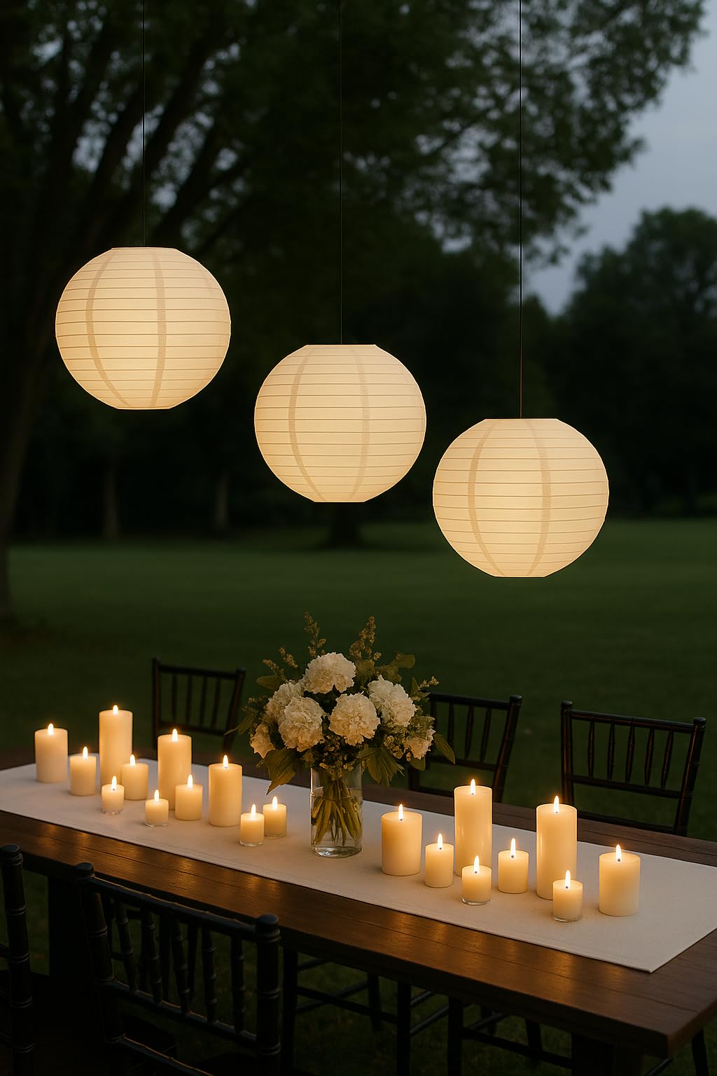 Pack of 3 Paper Lantern Lampshade Party Birthday Baby Shower Wedding Celebration Decoration (Ivory/Cream, 6" (15cm)) — view 6