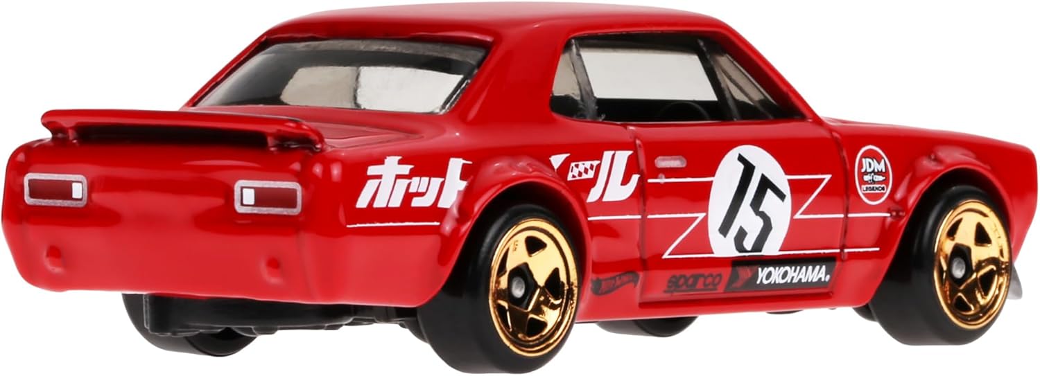 Hot Wheels J-Imports Nissan Skyline HT 2000GT-X, Die-Cast Car Model Red 2/5