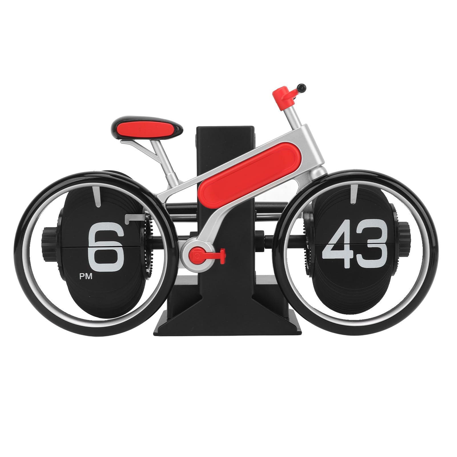 Asixxsix Zegar z klapką rowerową, Mechaniczny Zegar z automatyczną klapką do Automatycznego Przewracania Stron, na Biurko w Stylu Retro z łatwymi do Odczytania Liczbami Stress Relief Wystroju
