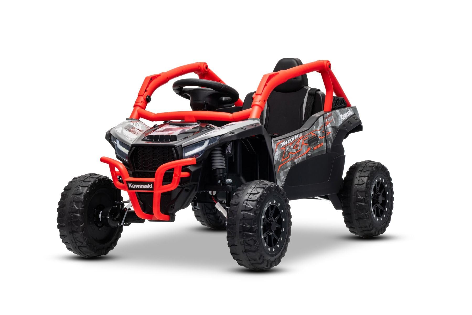 Kawasaki TERYX KRX 1000 12 V elektryczny samochód dziecięcy, jednoosobowy, zawieszenie tylnej osi, pilot zdalnego sterowania 2,4 GHz, akumulator litowy, 2 silniki 25 W, otwierane ramy ochronne