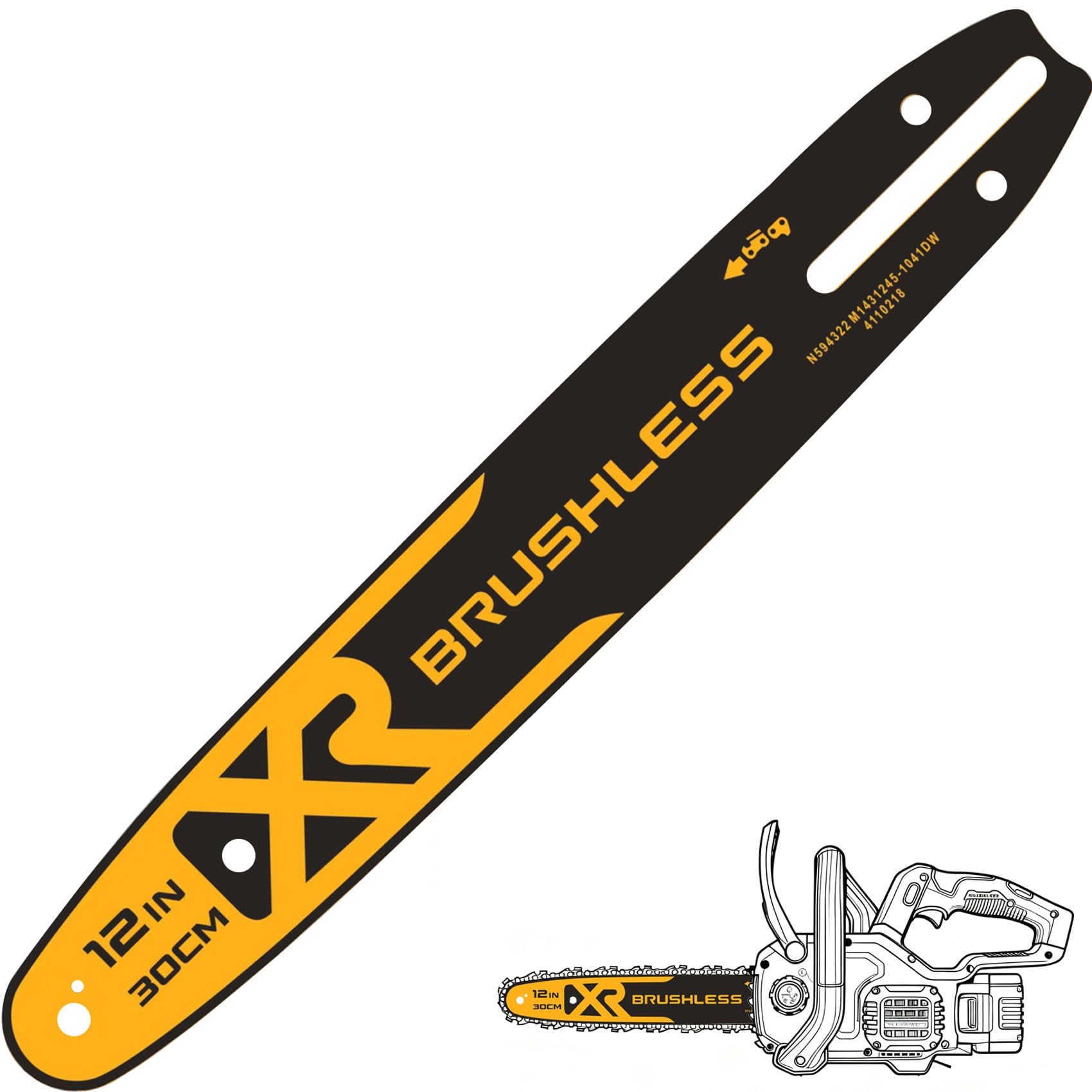 Barre de tronçonneuse 30,5 cm DWZCSB12 compatible avec modèles DeWalt DCCS620B et DCCS620P1