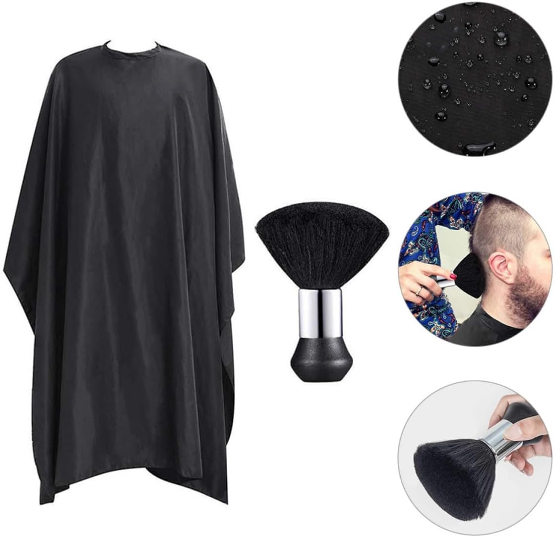 Professional Hair Cutting Cape for Barbers and Stylists with Wool Material and Multi-functional Design, Includes Neck Duster Brush, Prevents Static Electricity, Suitable for Home