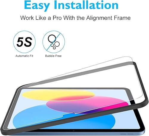 Miniatura 5 de Mothca Protector de pantalla de vidrio mate para iPad de 10 generación (2022, 10.9 pulgadas) antirreflejos y antihuellas HD película de vidrio