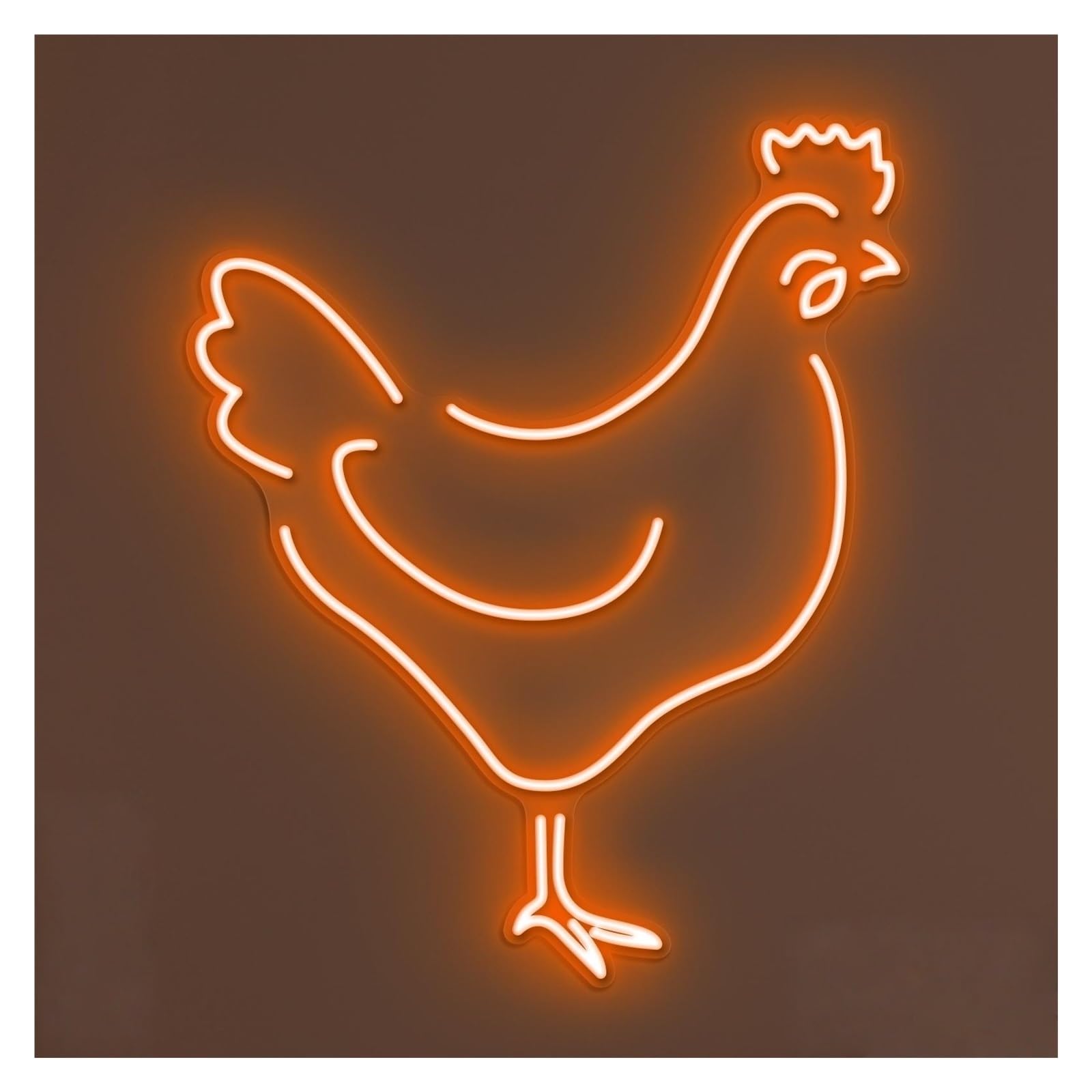 RONGCH Hanging Art Neon Signs Hen Chicken Neon Sign, Suitable for Farmhouse Decor with Brightness Adjustable 46cm(E)