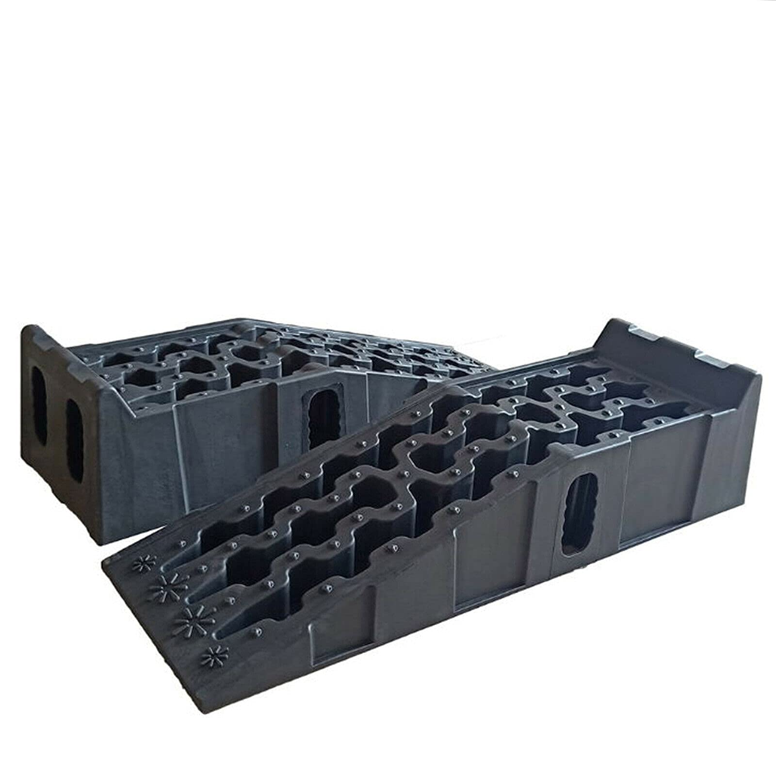 1 par de rampas para coche, plástico, rampa para bordillos, rampa de carga pesada (anchura de trabajo: 245 mm, capacidad de carga por elevador: 7,25 toneladas/16000 libras)