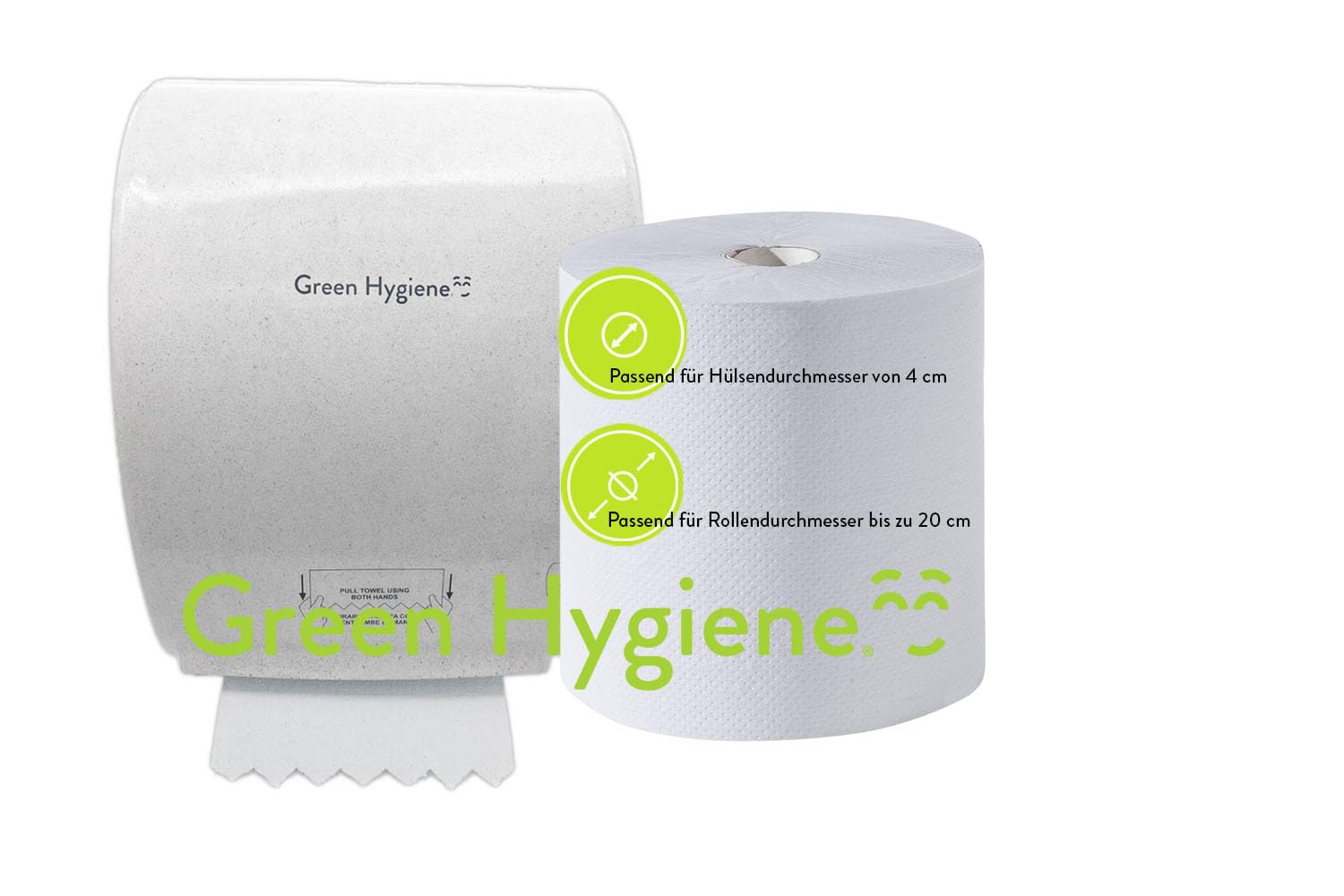 Distributeur essuie-mains plastique blanc moucheté mural DAUERLAUFER Green Hygiene