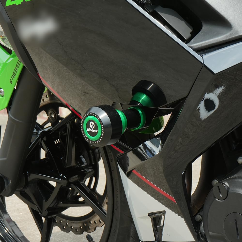 Modeer Motorrad Sturzpads Rahmen Slider Sturzschutz zubehör Für Ka.wasaki Ninja 400 2018-2024 / Z400 2018-2024 / Ninja 500 2024-2025 / Z500 2024-2025 (ninja 400-schwarz)