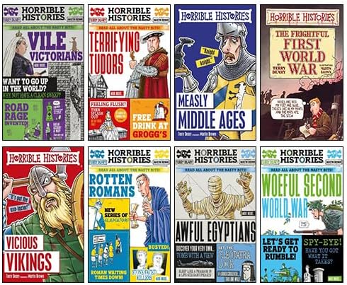 Horrible Histories Savage Collection 8 Books Set By Terry Deary