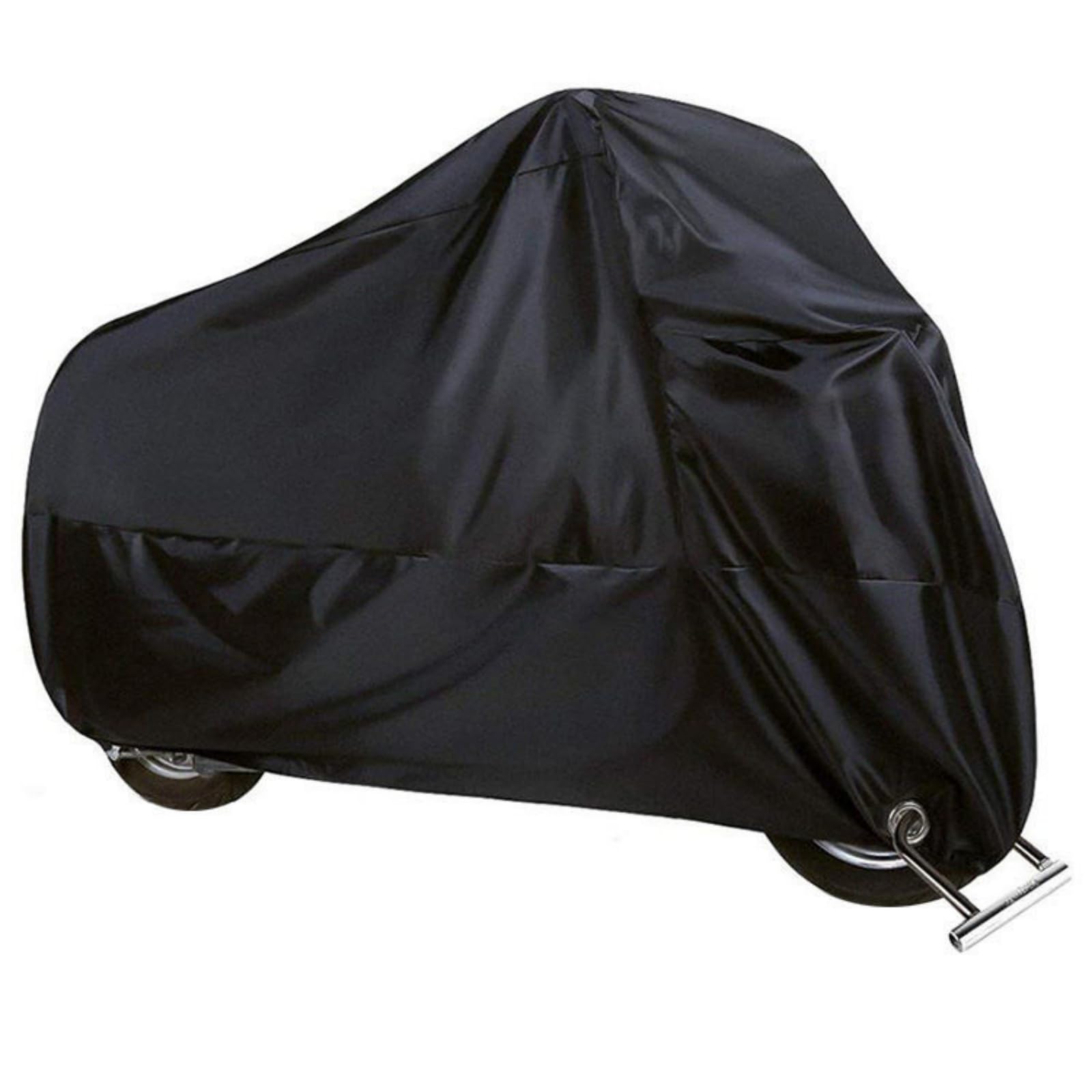 Motorcycle Cover Motorcycle Cover Black Rainy Season Waterproof Silk Polyester Electric Car Cover, Scratch-Resistant, Sunshade, Waterproof & Sunscreen, Lock Holes Reserved (180cm)