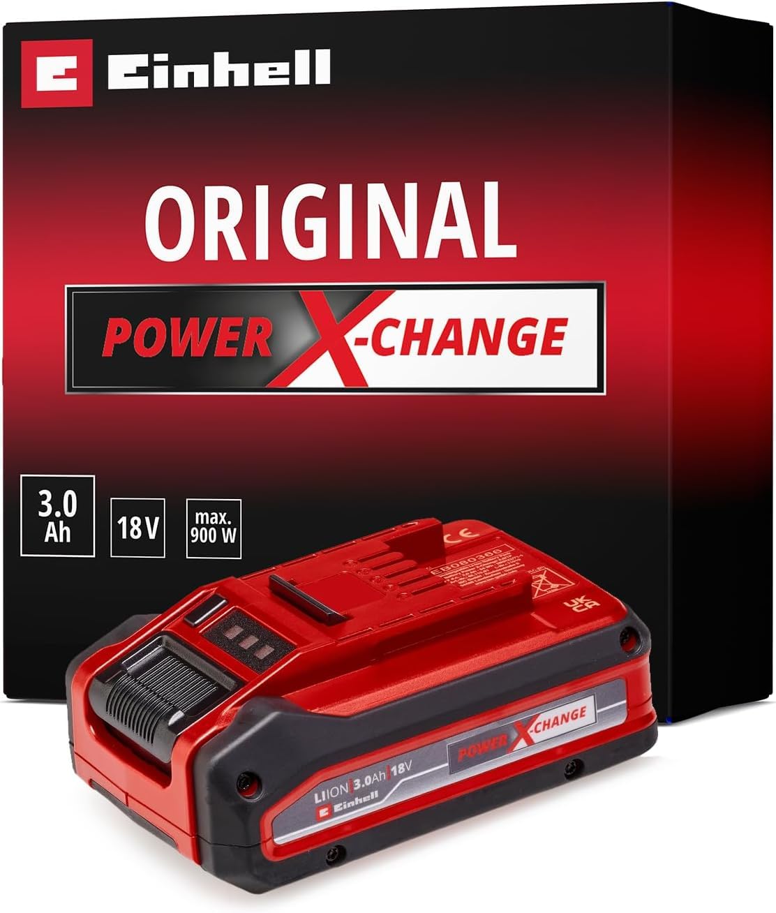 Einhell Power X-Change Plus 18V, 3.0Ah Lithium-Ion Battery - 2nd Generation, Extra Power For Intensive Operation - Universally Compatible With All Einhell PXC Power Tools And Garden Machines