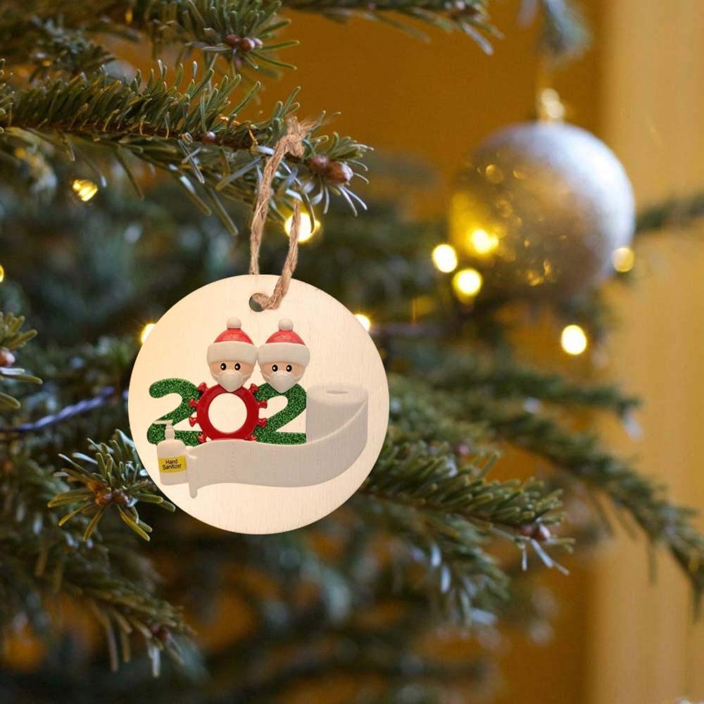 Colgante especial conmemorativo para árbol de Navidad, decoración navideña para miembro de la familia en cuarentena(4)
