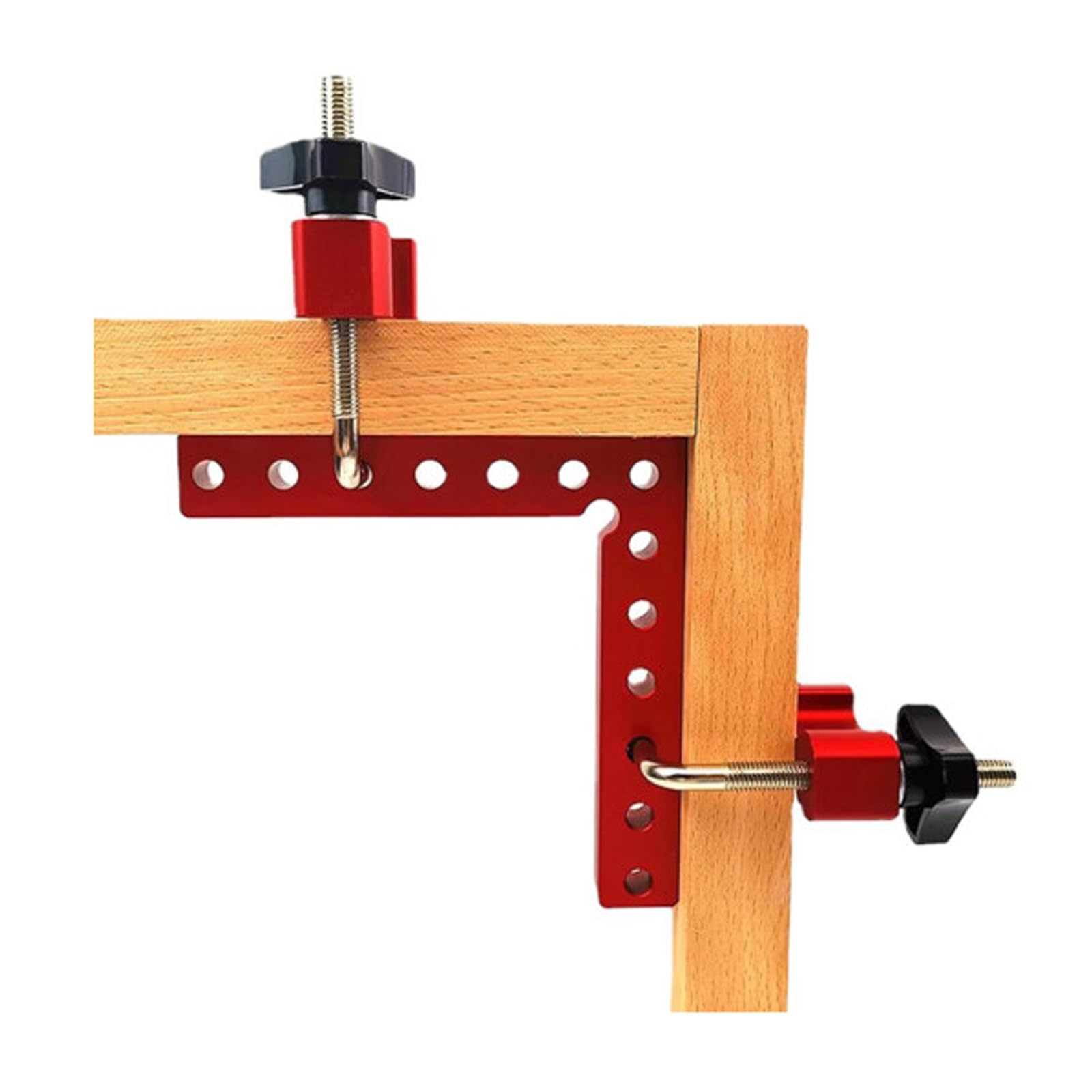 Pince à Angle Droit 90 Degrés, Serre Joint Angle Droit Aluminium 14 X 14 cm Equerre de Positionnemen Serre Cadre Fixation à Angle Outils de Travail du Bois, (Rouge 4 Pack)