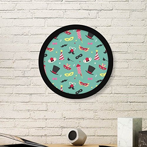 Cadre photo ronde en bois avec peinture de Carnaval de Venise DIYthinker noir de taille Small