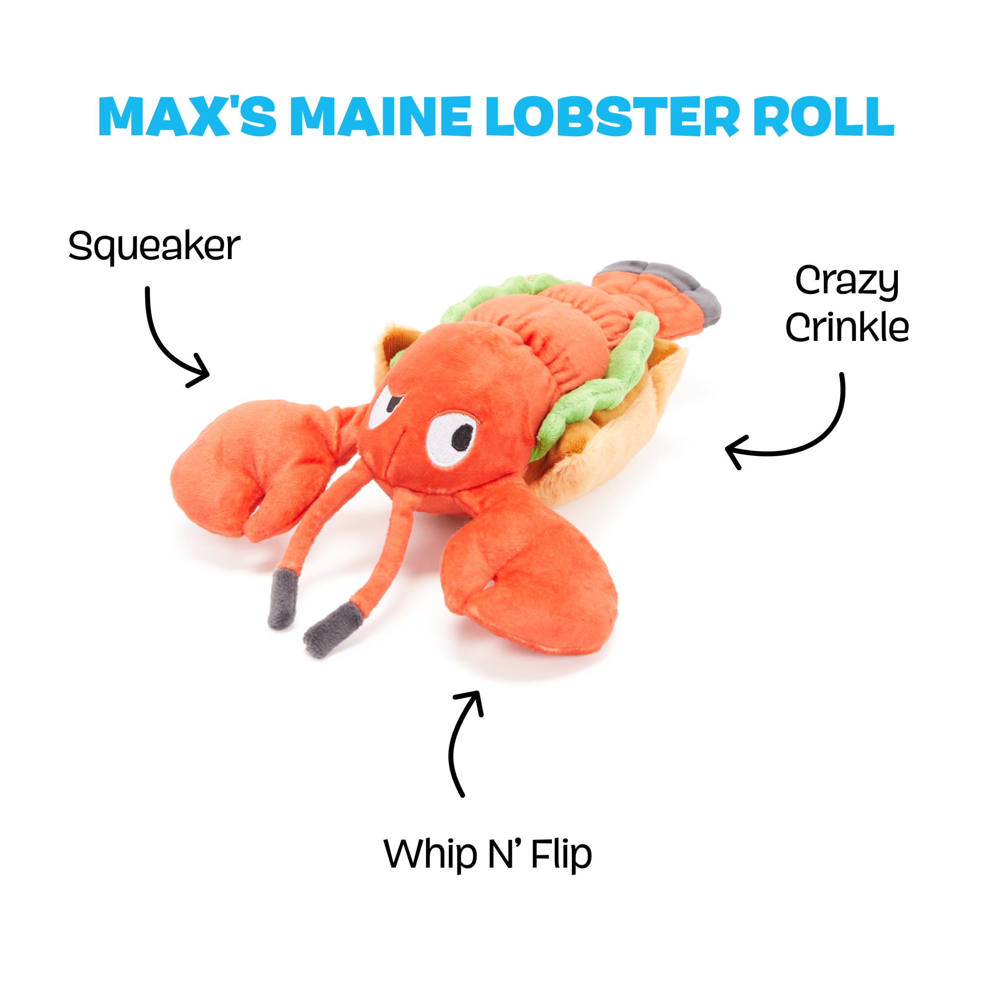 Pet Supplies : BarkBox Max's Maine Lobster Roll Dog Toy | Plush