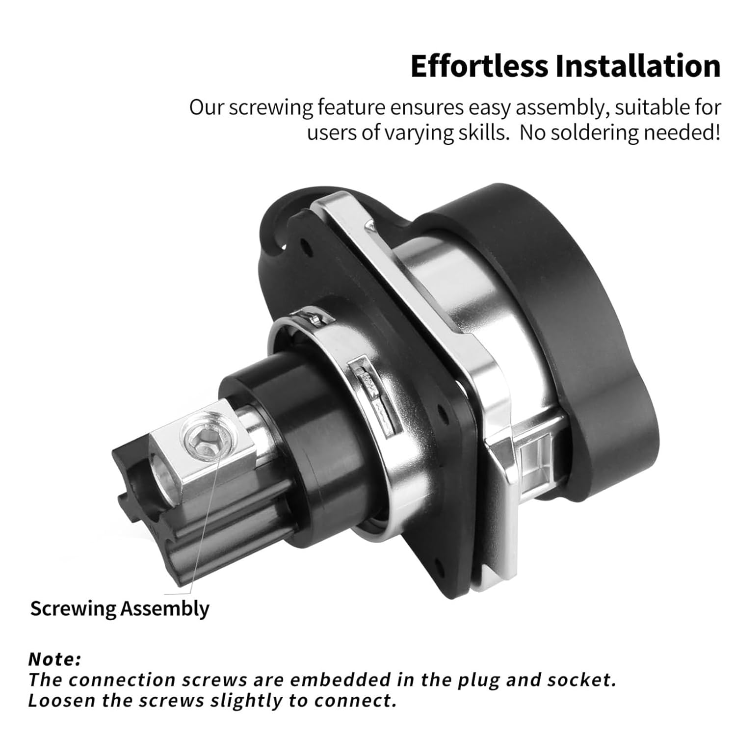 M28 50A 500V High Durability Industrial Connector Screw Wiring 2Pin 3Pin Waterproof Circular Electrical Cable Connector(Type B Set,2P)