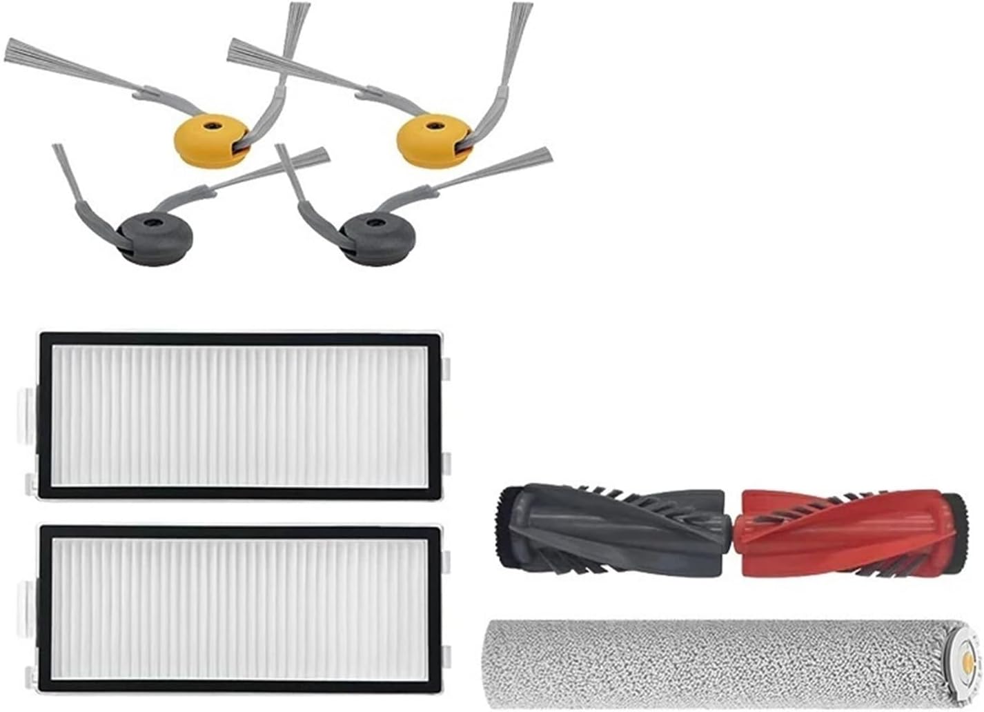 Main Brush Filter Side Brush Roller Cloth，Compatible For Roborock，Qrevo Curve 2 Flow Vacuum Cleaner Accessories