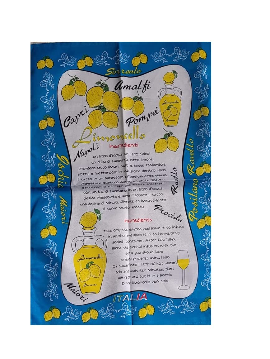 Torchons citron A2 Italie en coton premium 85x55 cm et son hamac haut de gamme offert