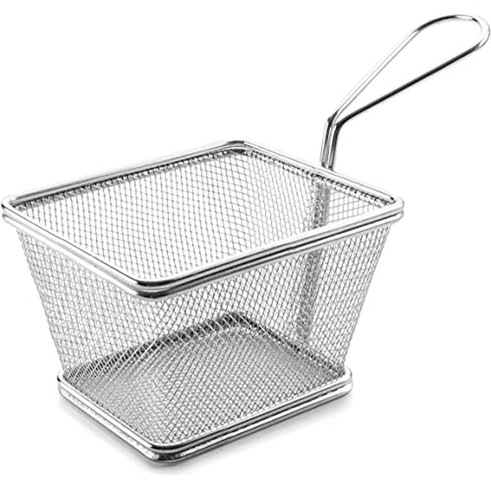 Lacor 61007 Square Chip Basket, 10 x 8 x 7 cm, Silver