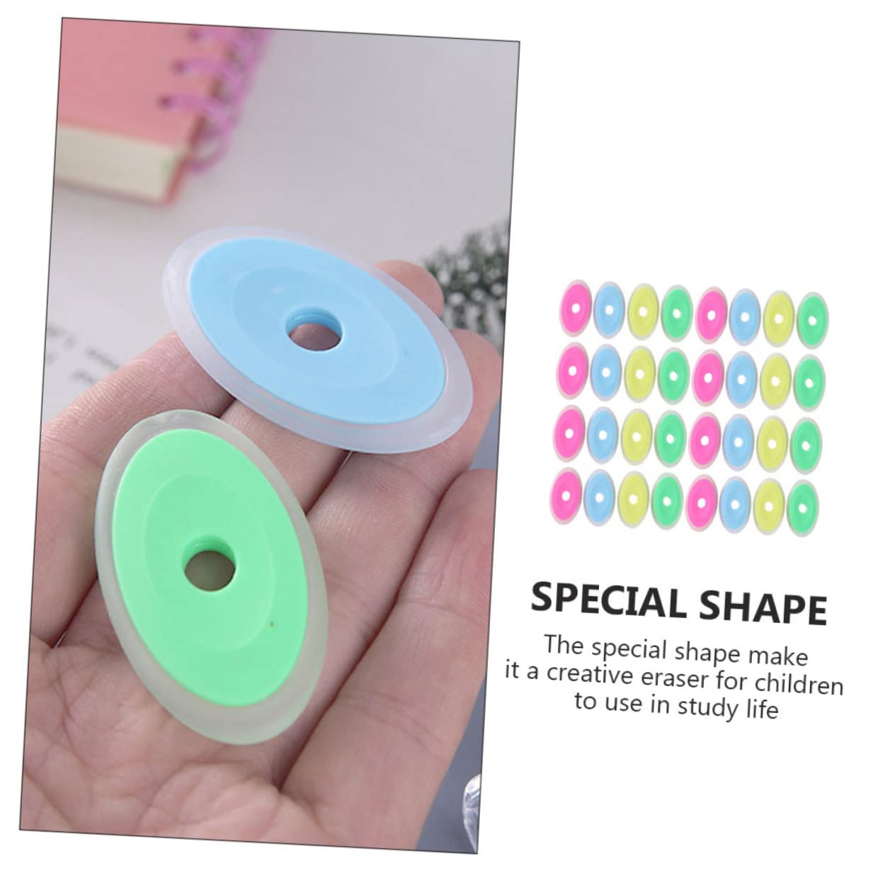 SHINEOFI 2 Sätze Gelstift Radiergummi Radiergummis Büro-silikon-radierer Schulbürobedarf Büro Radiergummi Zubehör Löschbare Silikon-radierer Kieselgel 50 Stück * 2