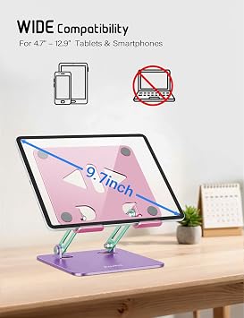 Aoviho Tablet Stand for Desk,Adjustable Tablet Holder,Aurora Bloom