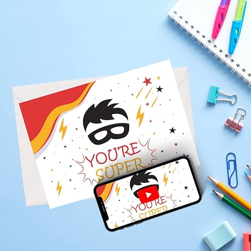 Miniatura 2 de Tarjeta de video personalizada - Pensando en ti, aliento, saludo - Regalo considerado para pacientes con cáncer (You're Super) - Graba tu propio