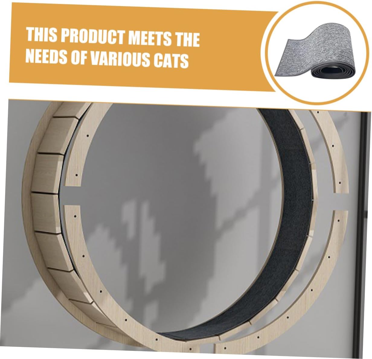 Cat Exercise Wheel Replacement Mat Multifunctional Cat Scratcher Pad for Running and Play Easy Installation Fit