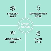 Vista 5 de Pyrex Basics - Fuente para hornear de vidrio de 4.8 cuartos de galón con tapa de plástico, cazuela, recipiente de vidrio para alimentos, apto