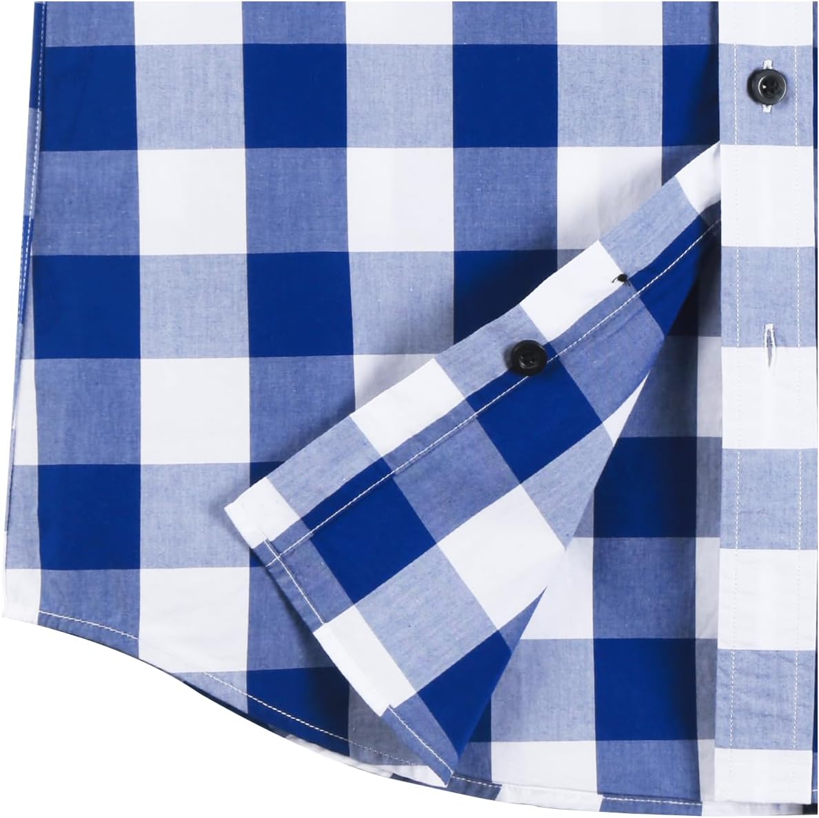 Mens Short Sleeve Casual Plaid Button Down Shirts Work Slim Fit Western Dress Shirt for Men - Image 4
