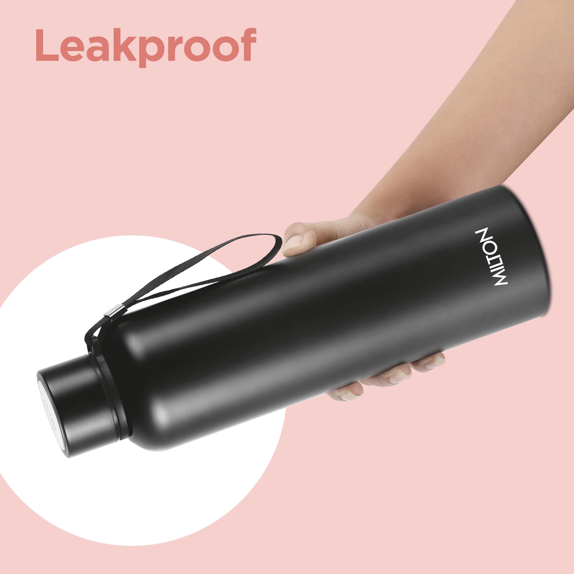 MILTON 1050ml Vakuumisolierte Wasserflasche, hält Getränke 24 Stunden heiß und kalt, 18/8 Edelstahl, doppelwandige Thermoskanne mit innerer Kupferbeschichtung für Sport, Fitnessstudio, Büro, Aura