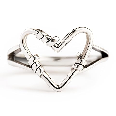 STORYJEWELLERY Heart Ring, Vintage Rings for Women, Unique Statement Ring, Minimalist Silver Thumb Rings, Gifts for Her