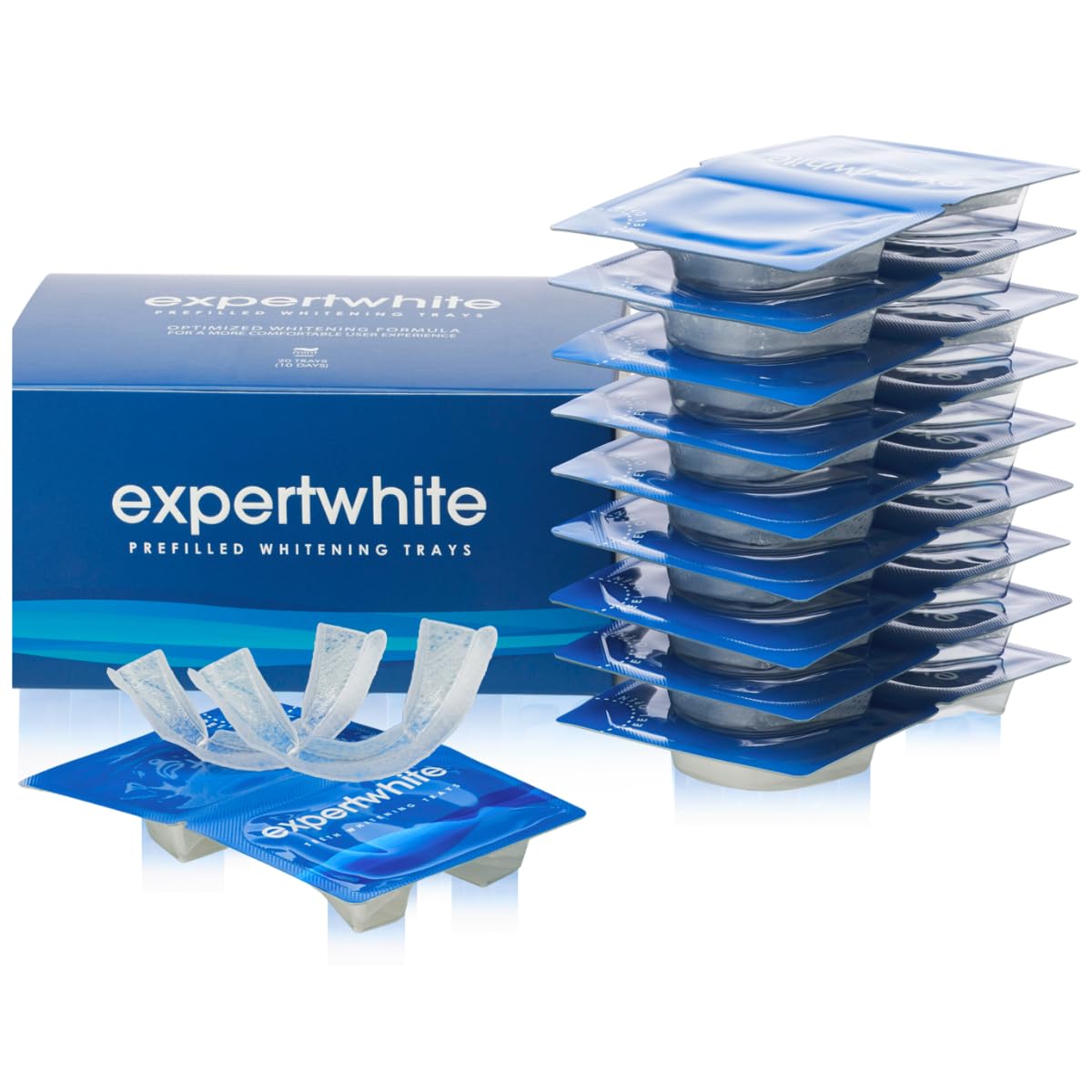 Max Glow Trays 12HP Prefilled Teeth Whitening Trays 10 Treatments 12 Hydrogen Peroxide Gel Custom-Fit Enamel Safe On-The-Go