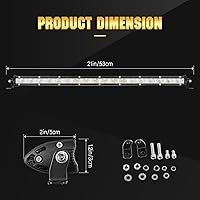 Vista 2 de SKYWORLD - Barra de luz led de 20 pulgadas, 90 W, fila única, perfil bajo, ultra delgada, mini, combo de foco y luz de inundación, luces led